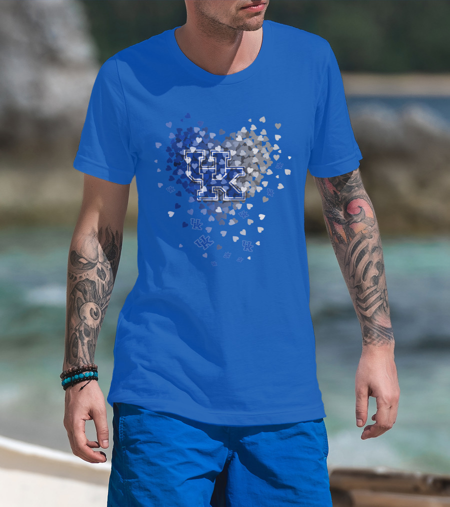 Kentucky Wildcats Uk Hearts Blue T-Shirt