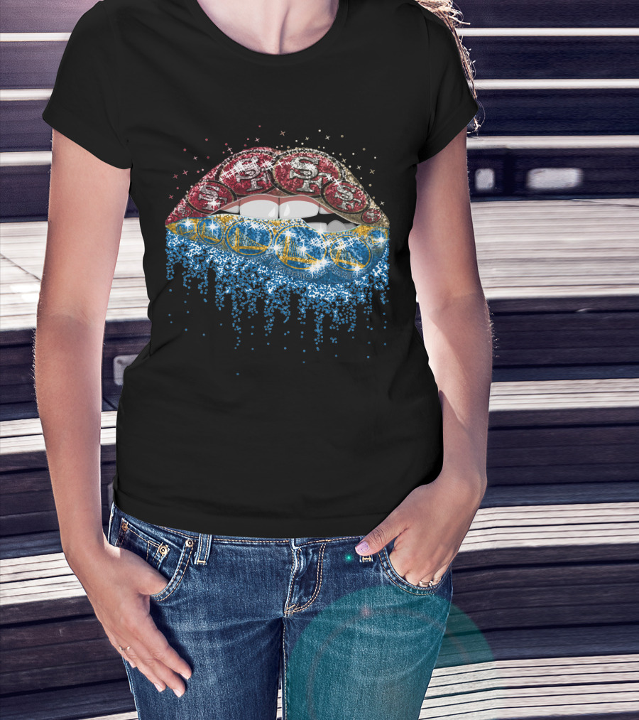 Lip San Francisco 49ers And Golden State Warriors Lips T-Shirt