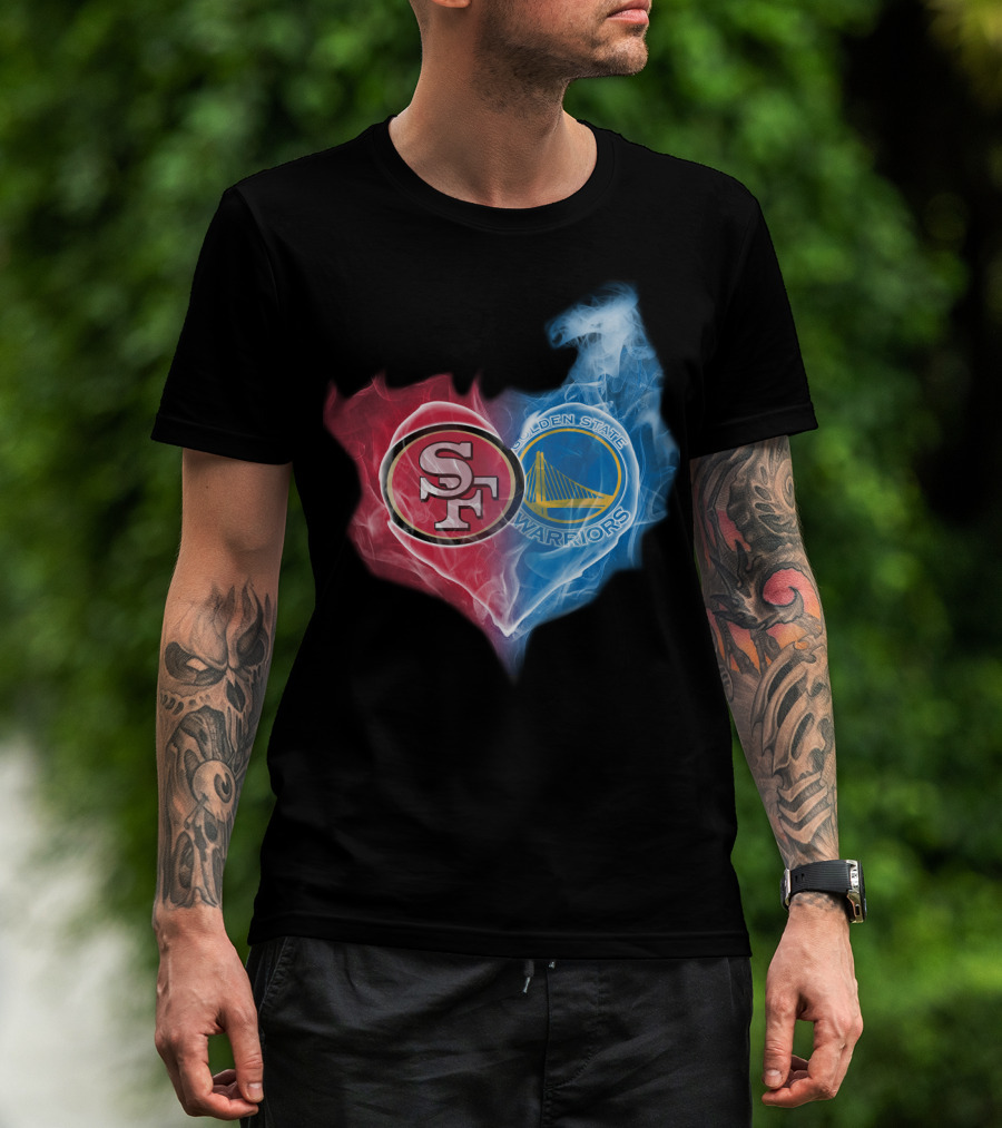 San Francisco 49ers Golden State Warriors Heart Fusion T-Shirt