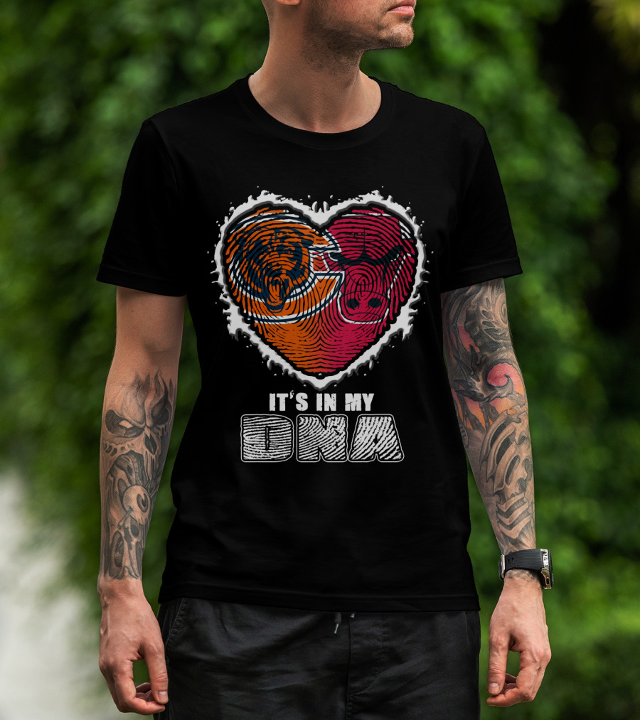 It's In My Dna Bears And Bulls Heart T-Shirt