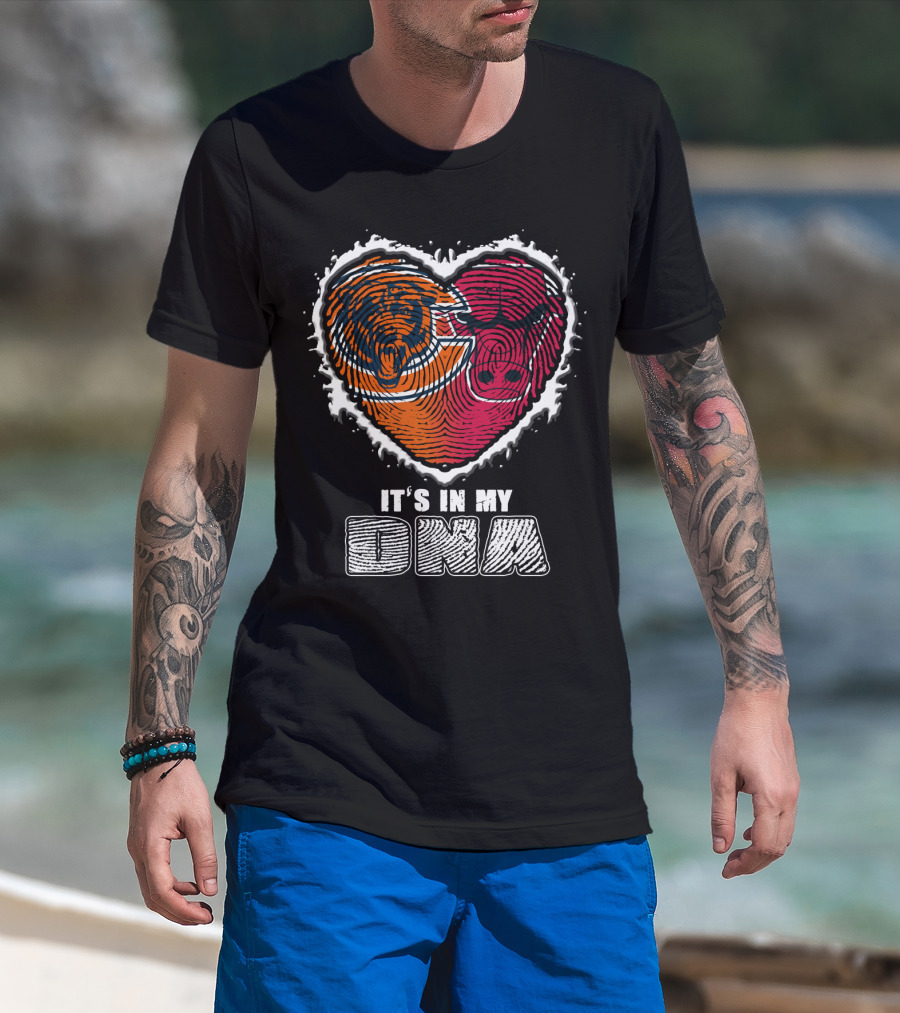 It's In My Dna Bears And Bulls Heart T-Shirt