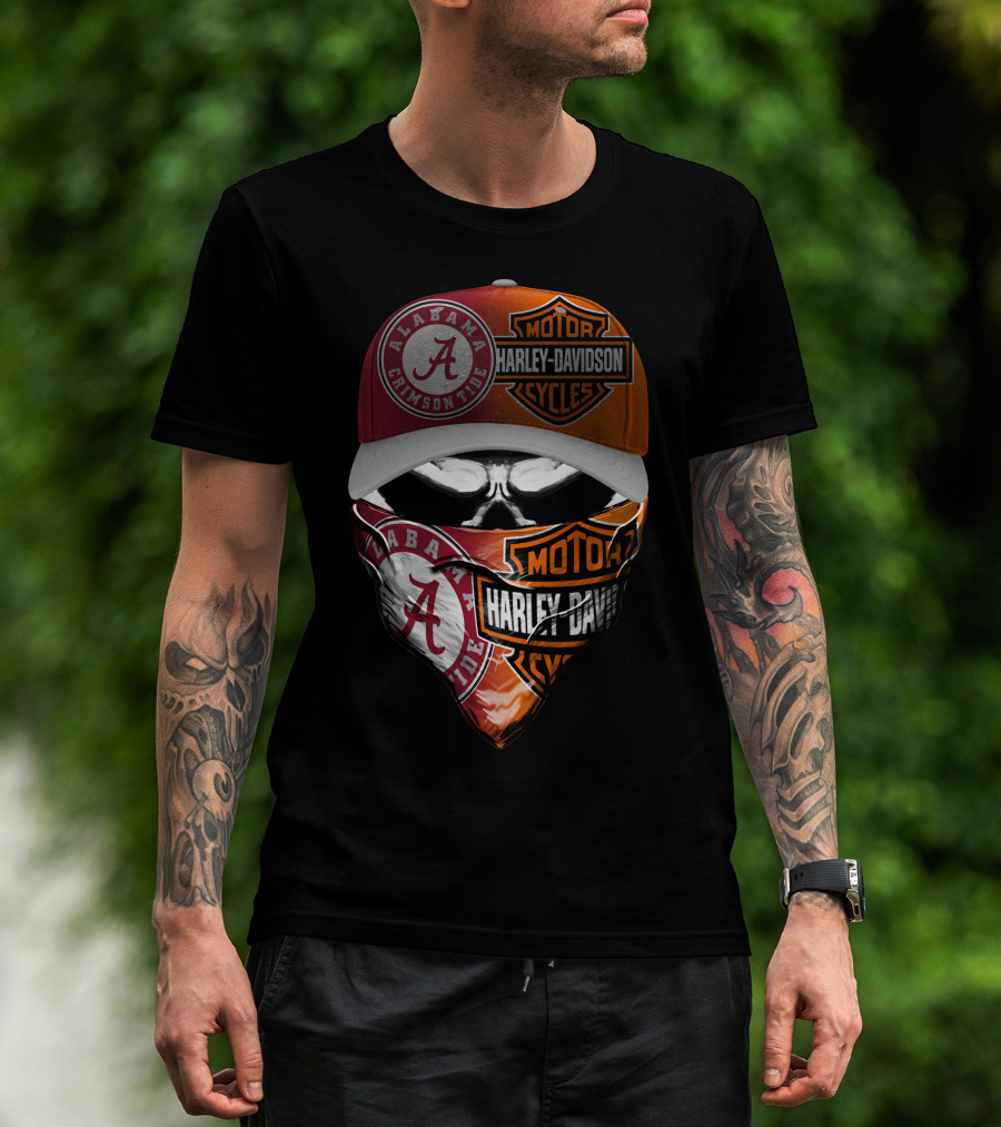 Alabama Crimson Tide Harley Davidson Motorcycles T-Shirt