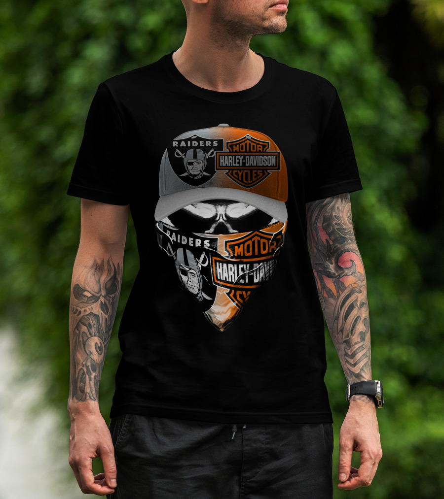 Raiders Harley Davidson Collaboration Mask And Hat 25Hl T-Shirt