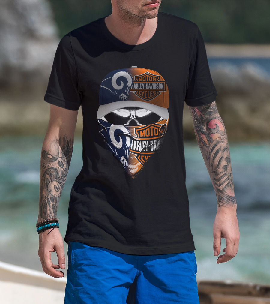 Harley Davidson Los Angeles Rams Fan Gear T-Shirt