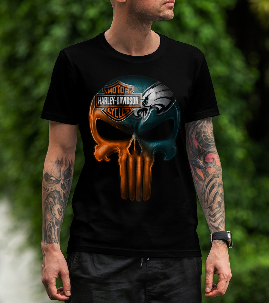 Harley Davidson Motor Cycles Eagles Skull T-Shirt