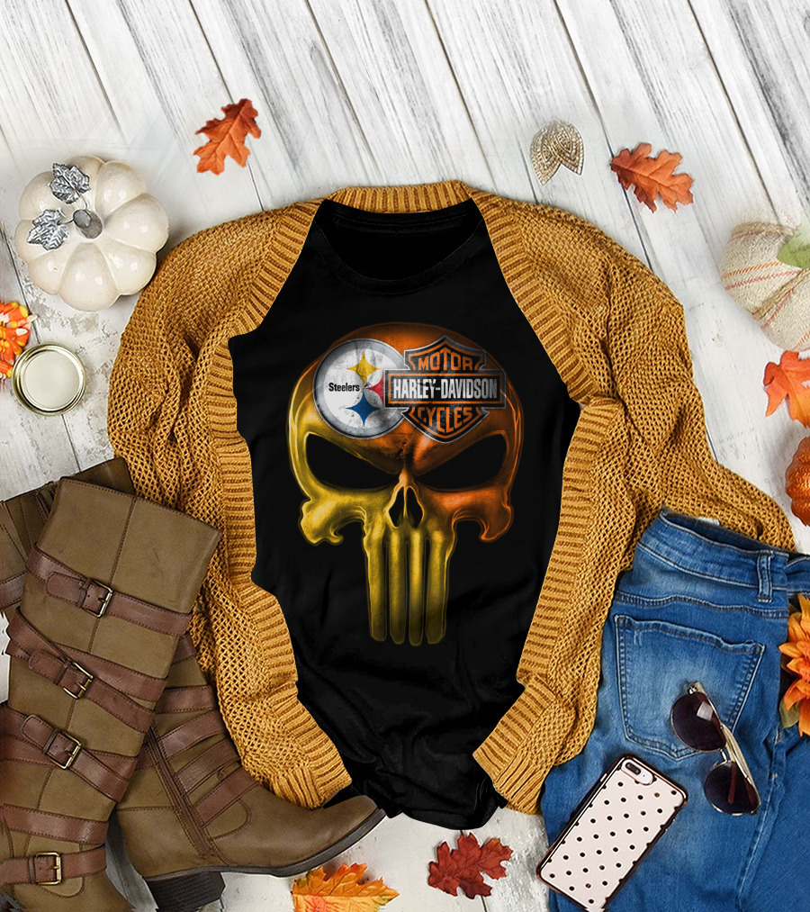Steelers Harley Davidson Skull 27Hl T-Shirt