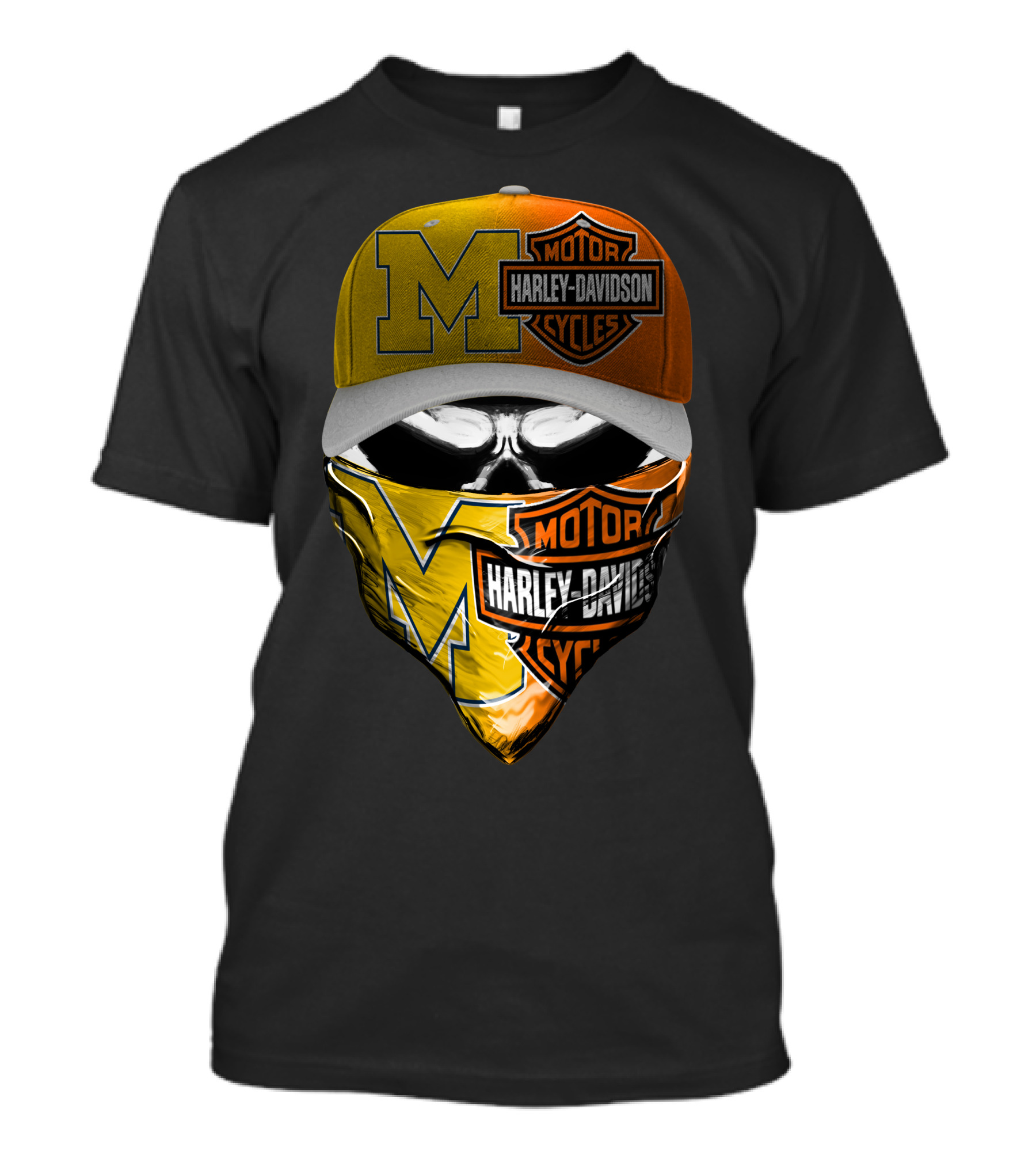 Harley Davidson Motor Cycles M Hat Bandana Dark Skull T-Shirt