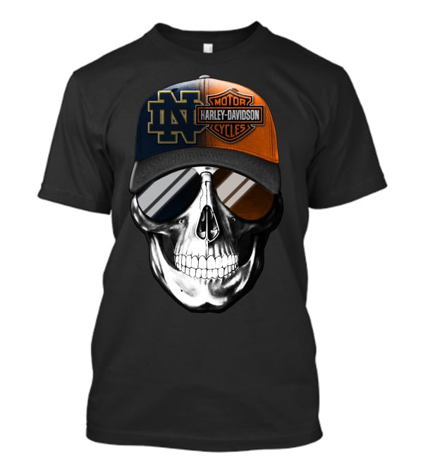 Harley Davidson Notre Dame Skull Cap Split T-Shirt