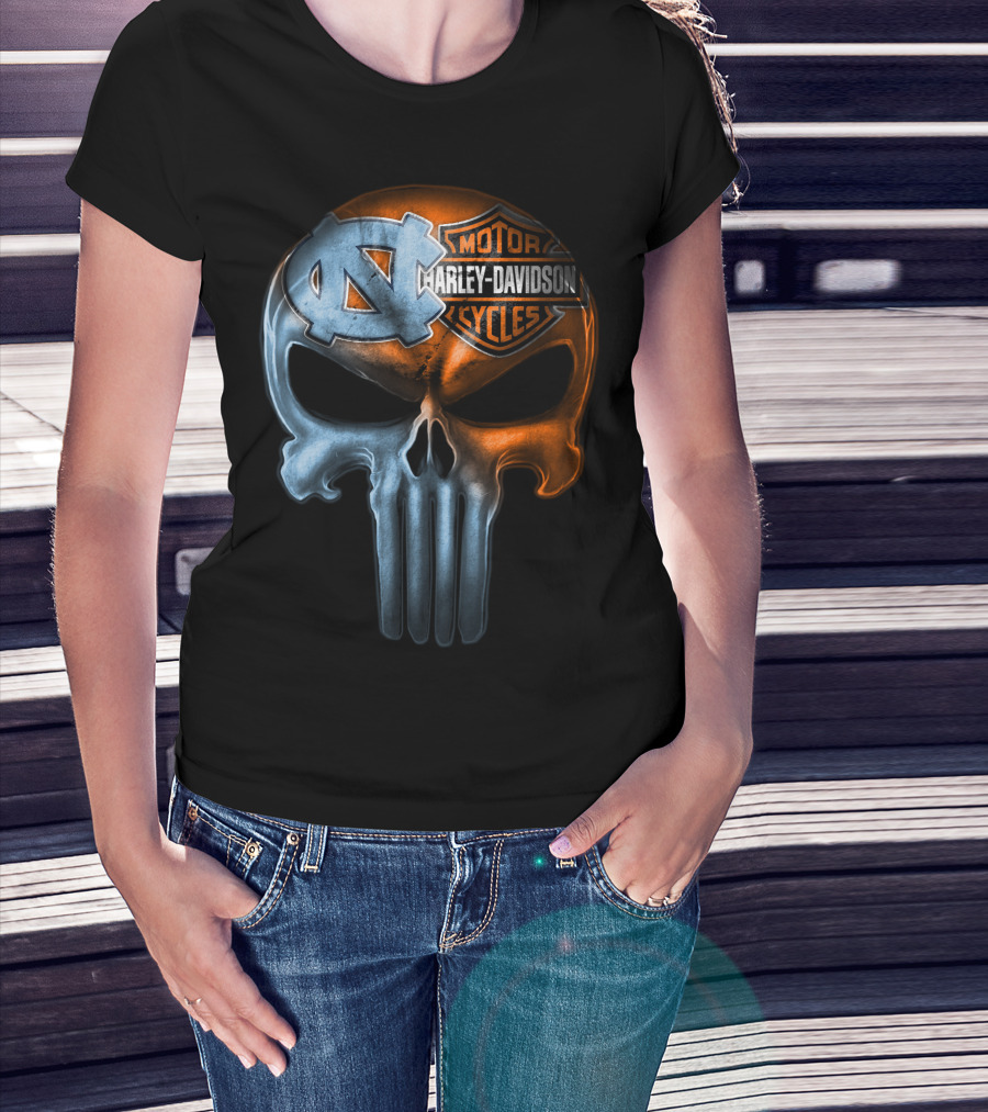 North Carolina Harley Davidson Punisher Skull T-Shirt