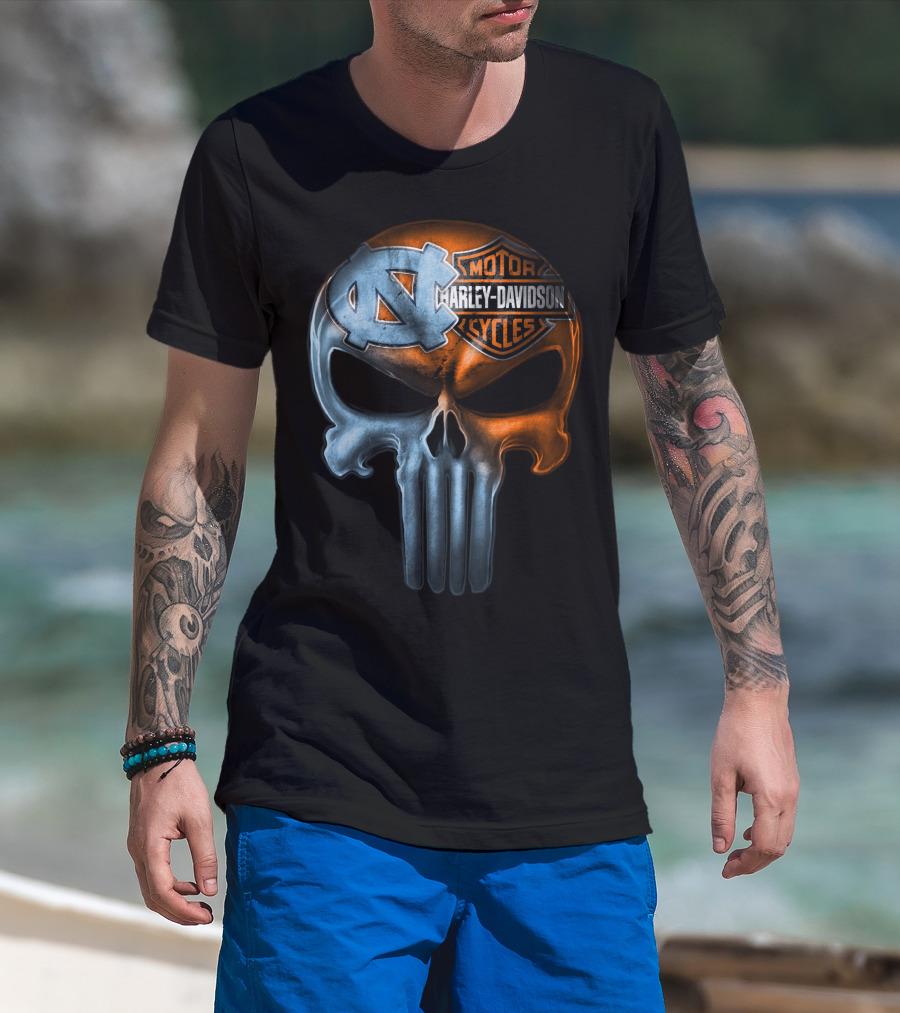 North Carolina Harley Davidson Punisher Skull T-Shirt
