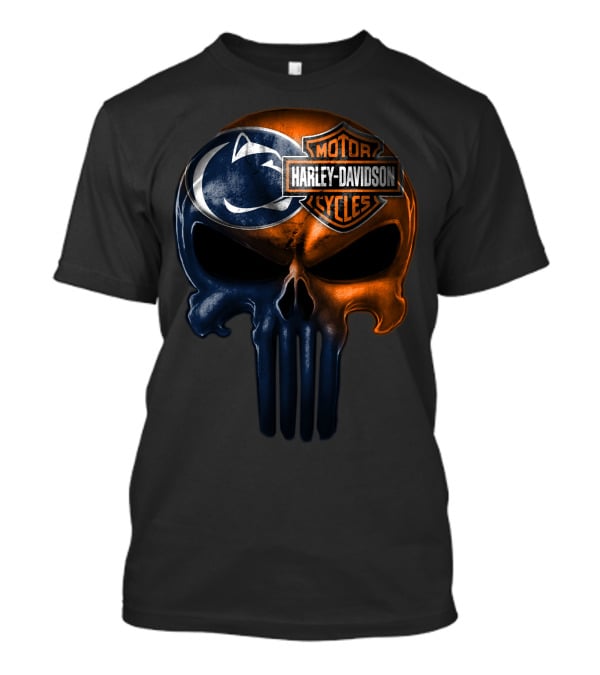 Harley Davidson Motor Cycles Penn State Skull T-Shirt