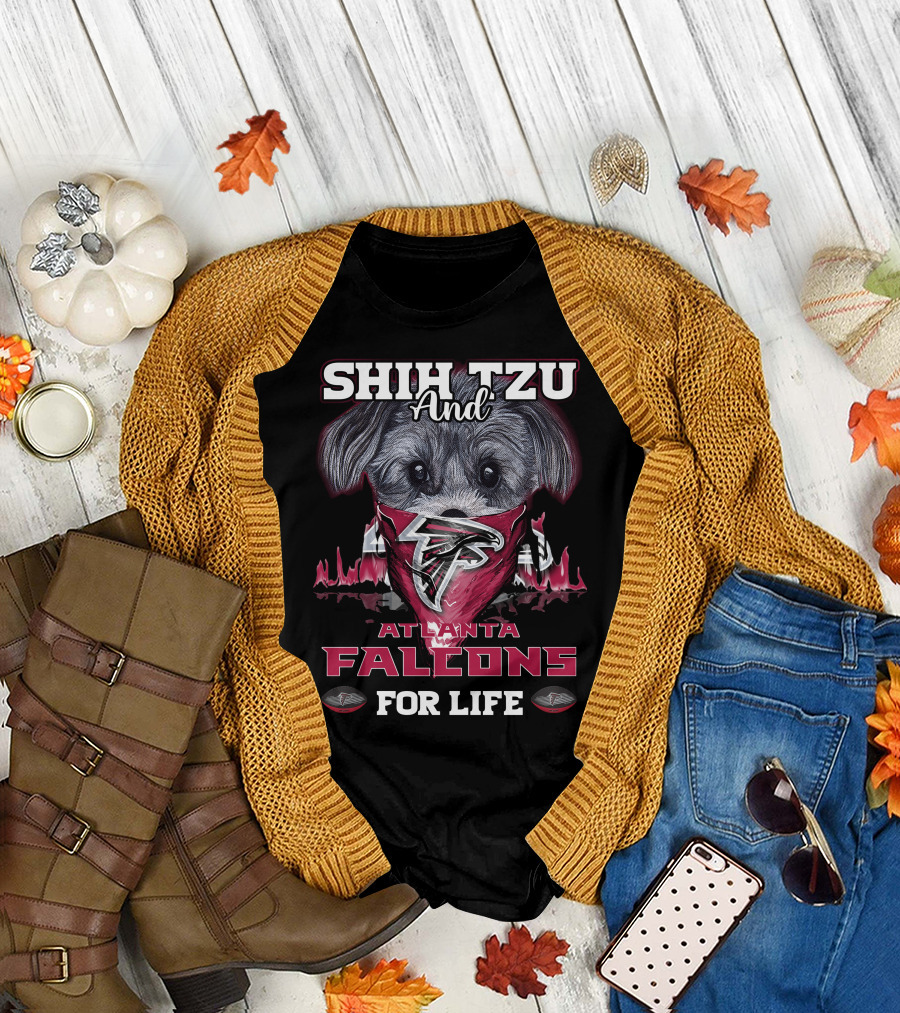Shih Tzu and Atlanta Falcons for Life T-Shirt