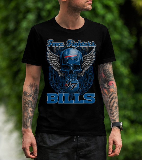 Foo Fighters Buffalo Bills Skull Wings 47 T-Shirt
