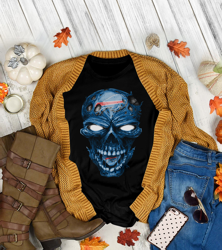 Skull with Buffalo Bills T-Shirt