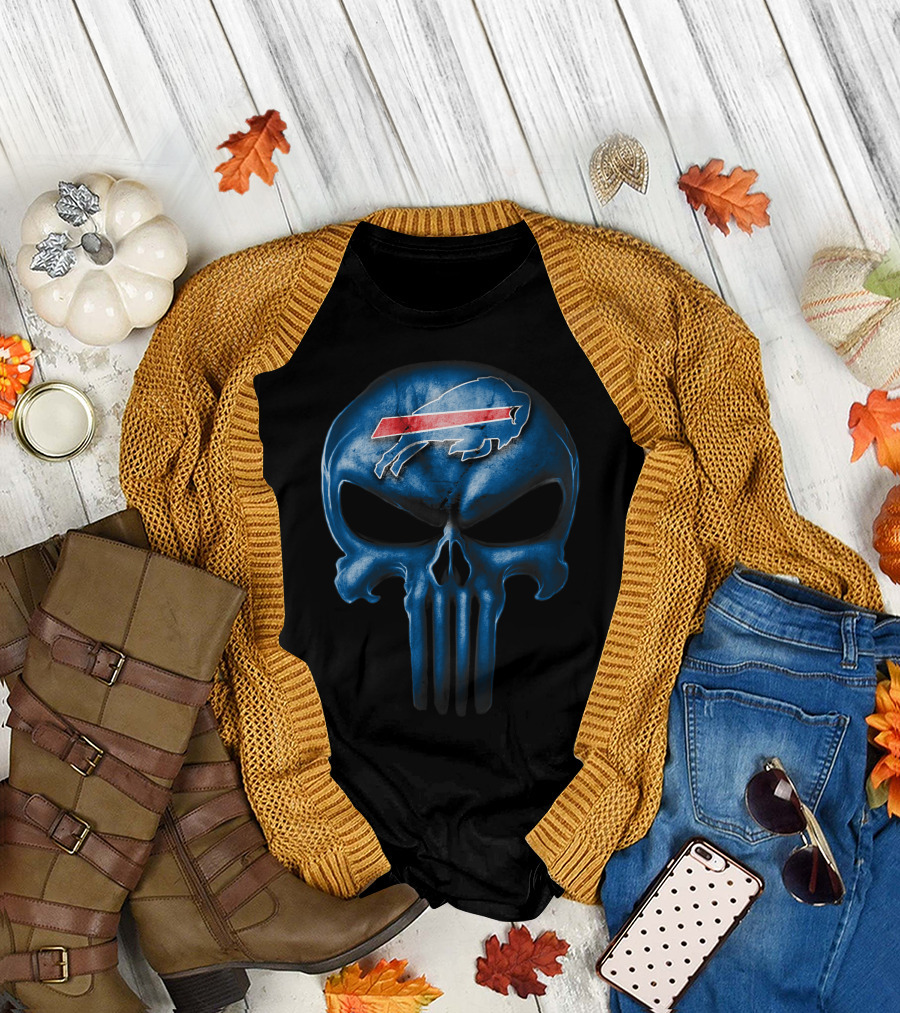 Buffalo Bills Skull Logo Fusion T-Shirt