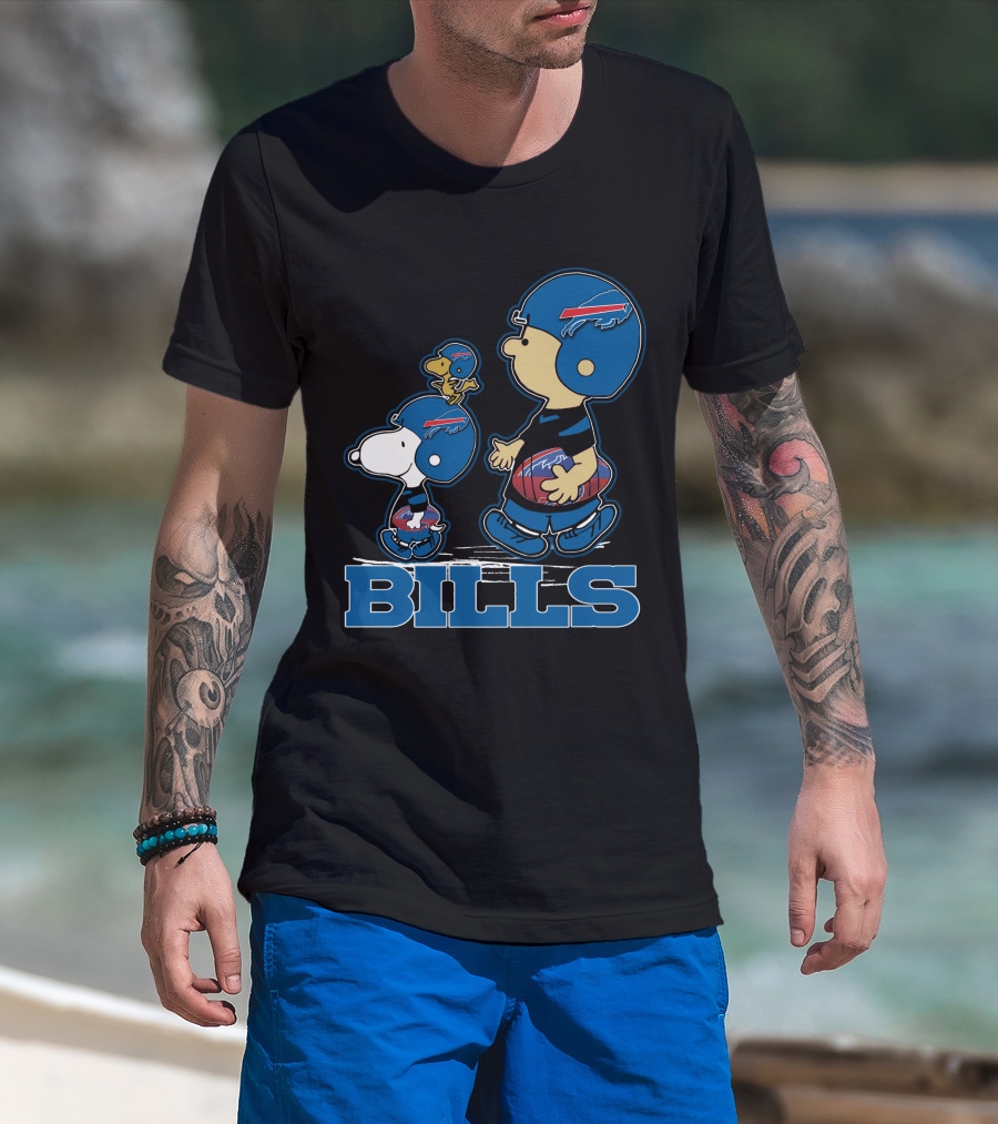Bills Snpfootball Buffalo Peanuts Characters T-Shirt