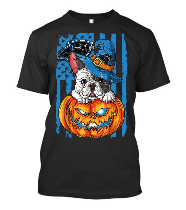 Hlw Bulldog Halloween Carolina Panthers Jack-O-Lantern T-Shirt