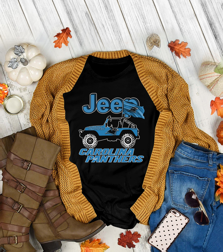 Jeep Carolina Panthers Off-Road Adventure Fan Gear T-Shirt