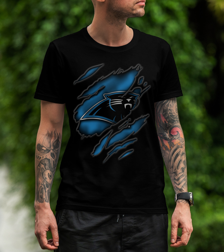 Carolina Panthers Claw Marks Torn T-Shirt