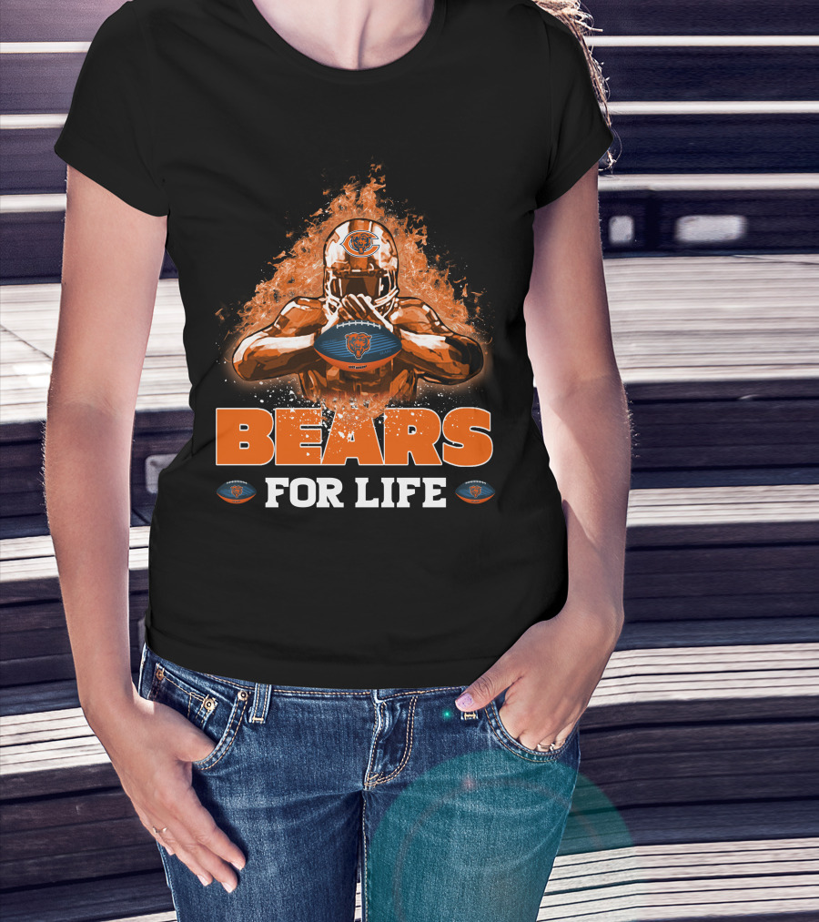 Bears For Life Chicago Football Fandom T-Shirt