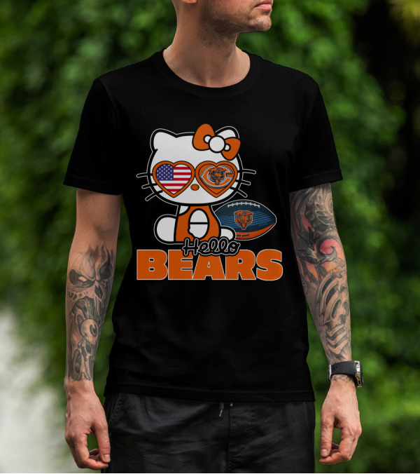 Hello Kitty Chicago Bears USA Football T-Shirt