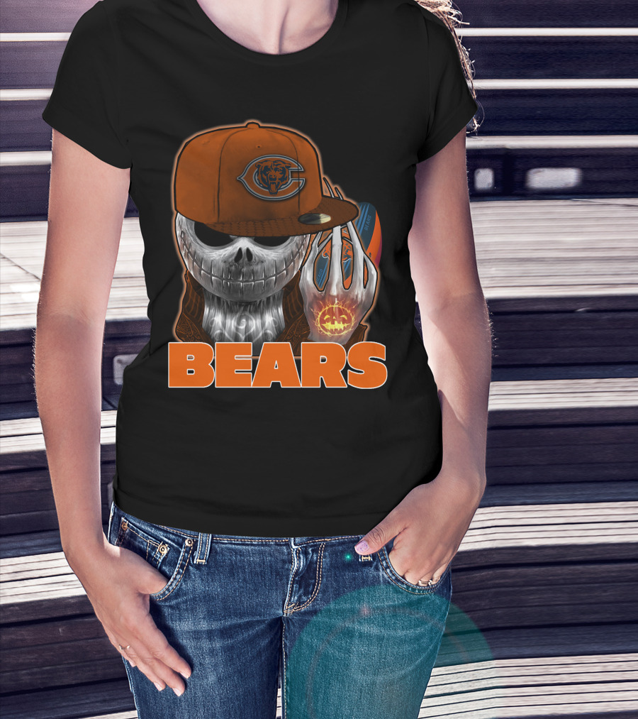 Jackskull Chicago Bears Halloween Fan Gear T-Shirt