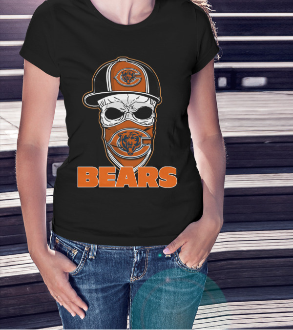 Chicago Bears Skull Hat Bears Fan T-Shirt