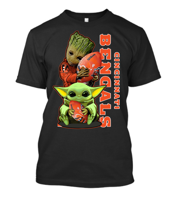 Groot Baby Yoda Cincinnati Bengals Football T-Shirt