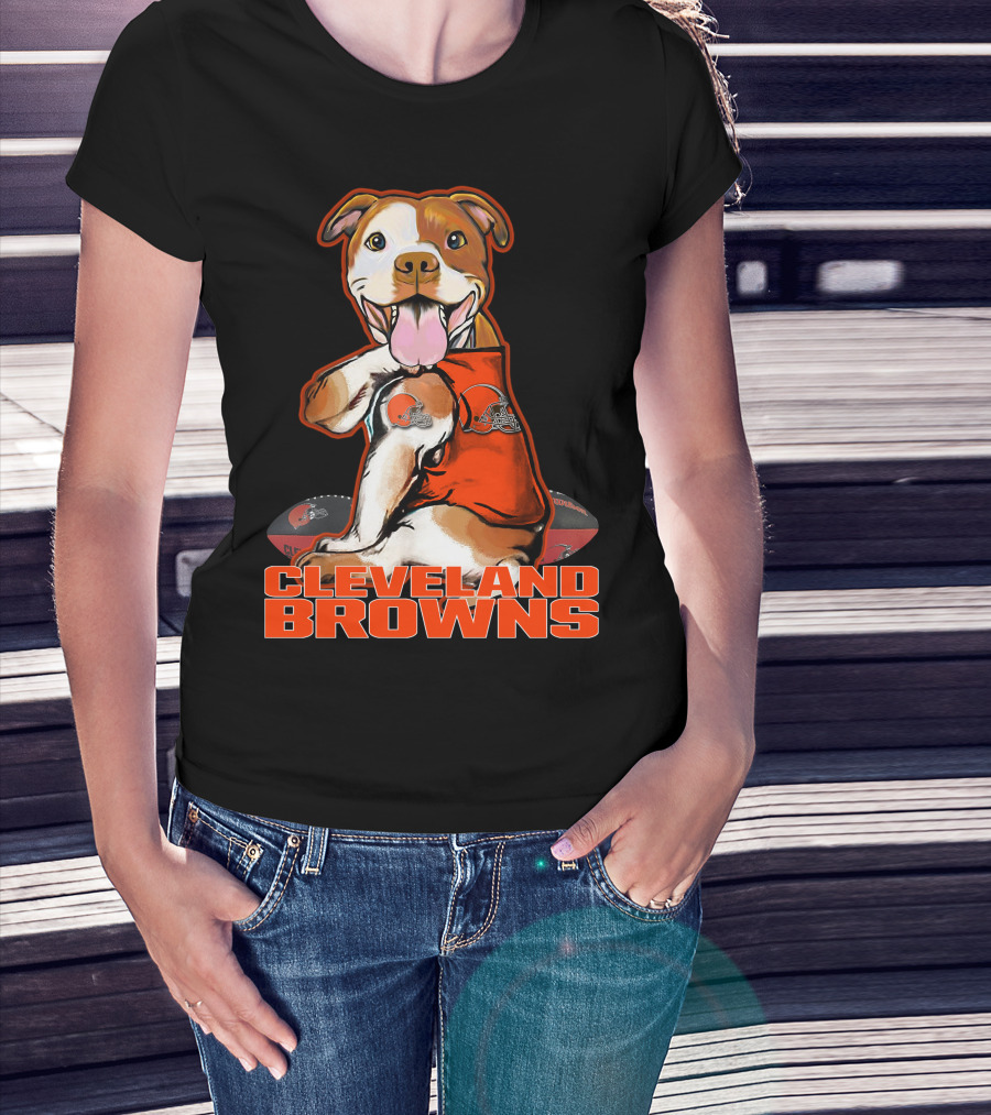 Cleveland Browns Pitbull Fan Football T-Shirt
