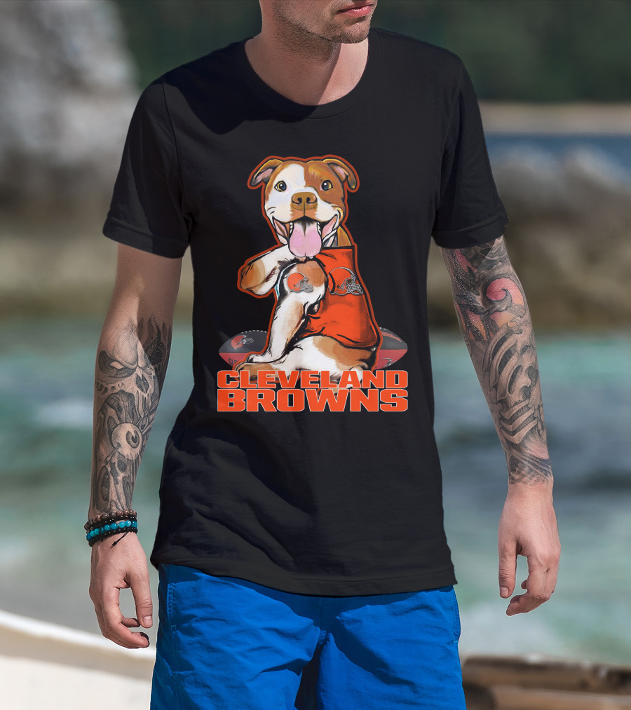 Cleveland Browns Pitbull Fan Football T-Shirt