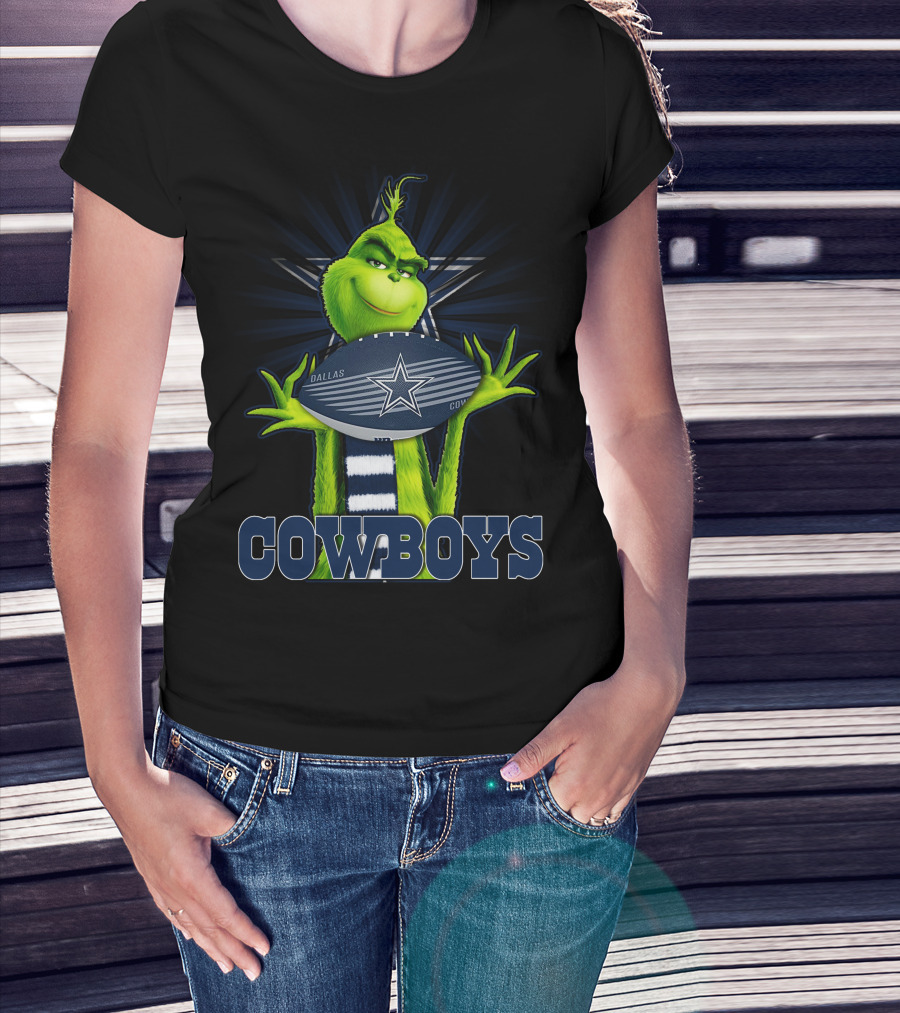Grinch Holding Dallas Cowboys Football Nfl Fan T-Shirt