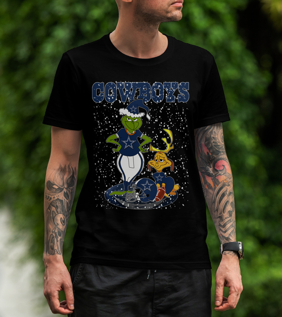 Grinchxmas Dallas Cowboys Christmas Football T-Shirt