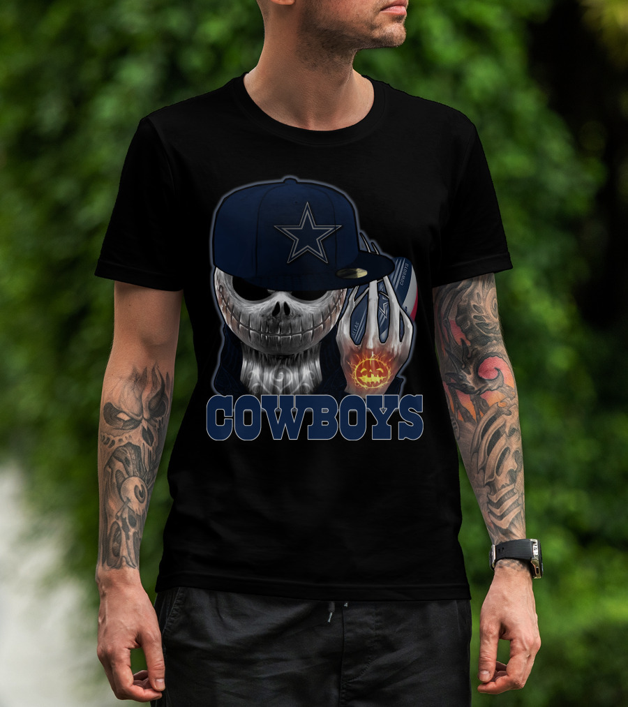 Jackskull Cowboys Halloween Football T-Shirt