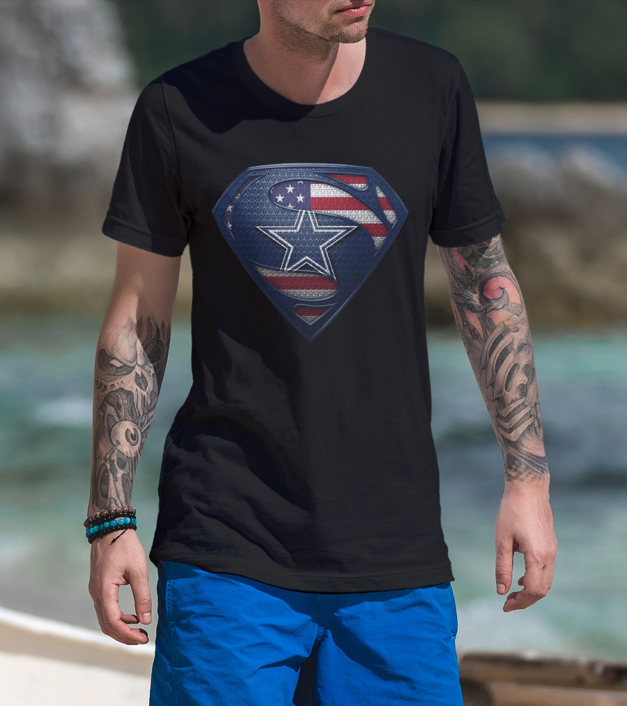 Dallas Cowboys American Flag Star Shield T-Shirt