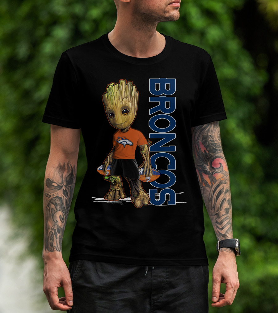 Groot Denver Broncos Football Fan Gear T-Shirt