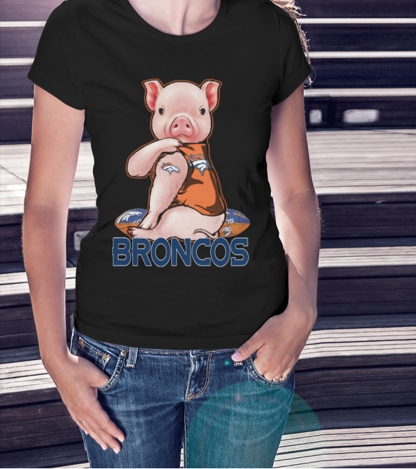 DENVER BRONCOS Pig Football T-Shirt