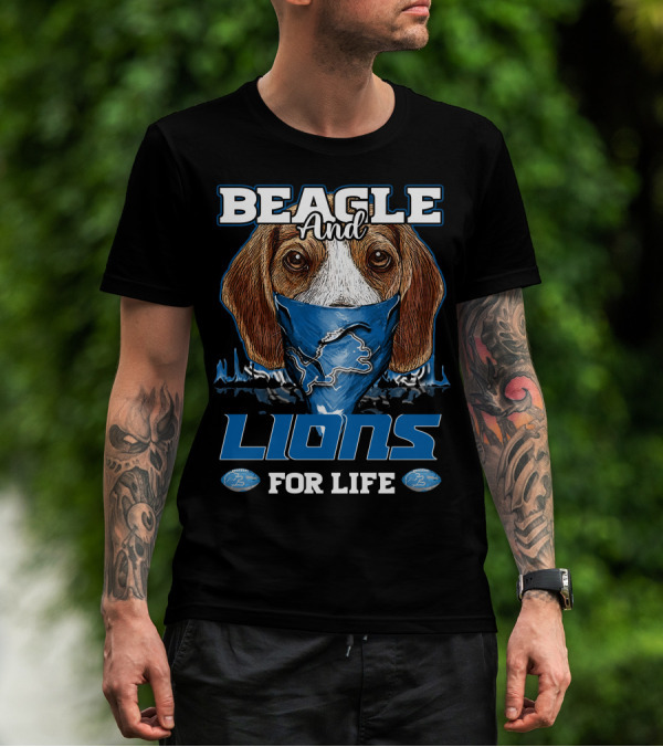 BEAGLE AND LIONS FOR LIFE DETROIT T-Shirt