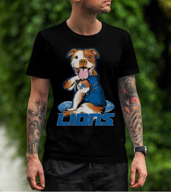 Pittbull Detroit Lions Football T-Shirt