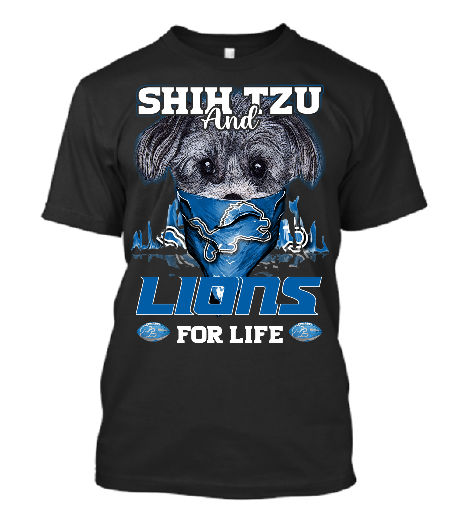 SHIH TZU AND LIONS FOR LIFE DETROIT T-Shirt