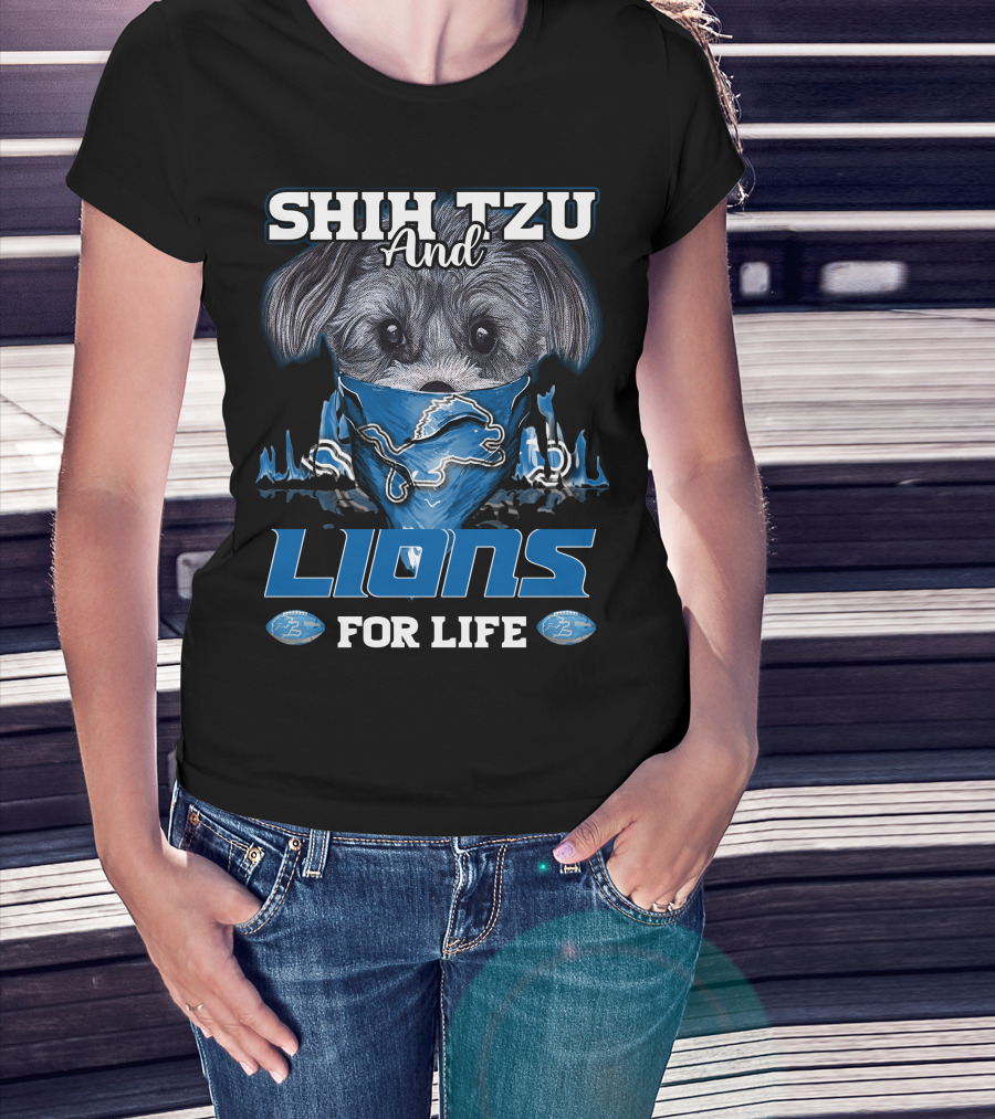 SHIH TZU AND LIONS FOR LIFE DETROIT T-Shirt