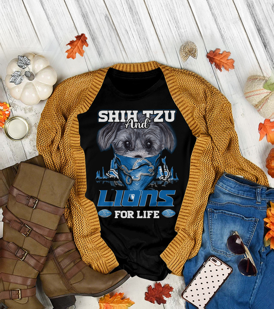 SHIH TZU AND LIONS FOR LIFE DETROIT T-Shirt