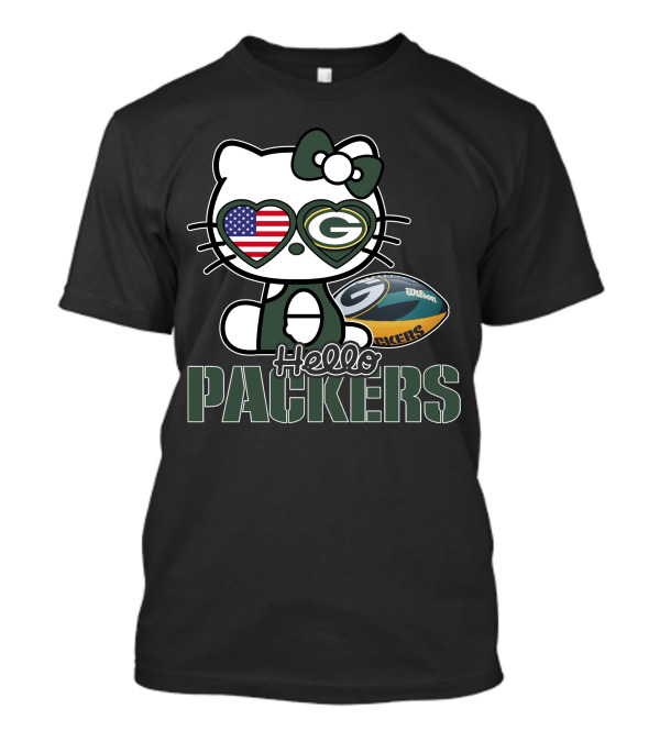 Hello Kitty Green Bay Packers USA Football Fan T-Shirt