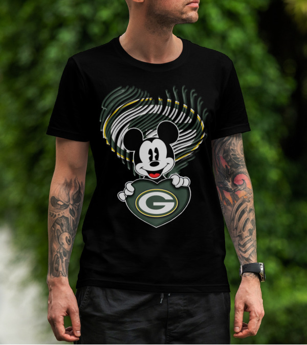 Mick Green Bay Packers Heart Fan T-Shirt