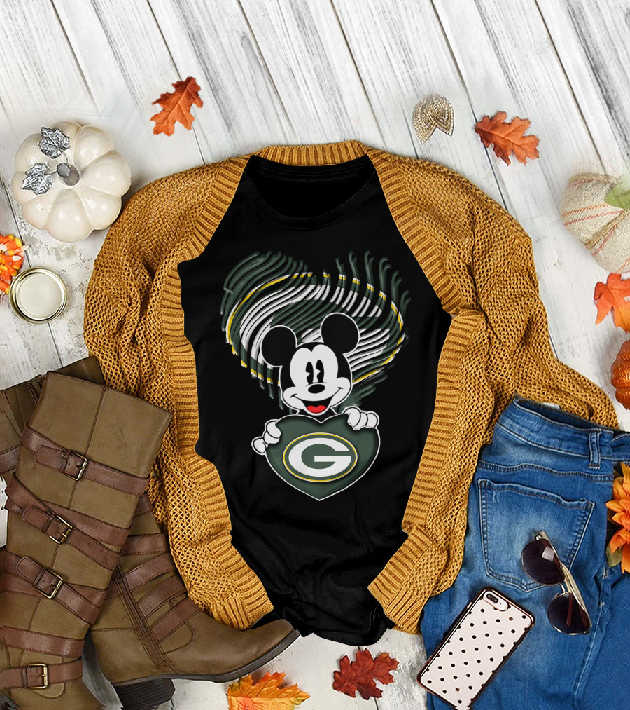 Mick Green Bay Packers Heart Fan T-Shirt