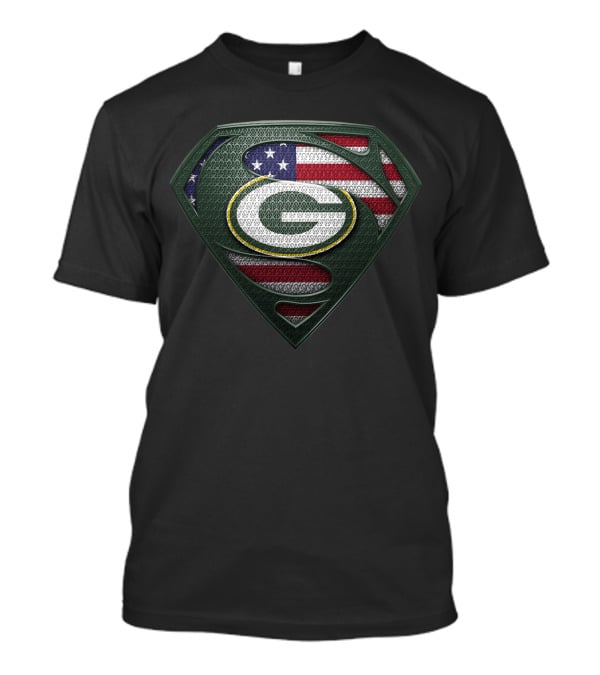 Green Bay Packers American Flag Shield T-Shirt