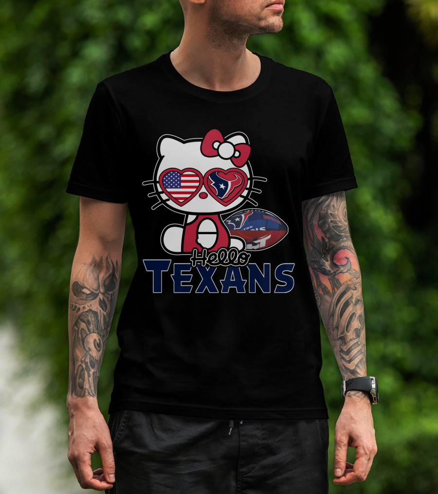 Hello Kitty Houston Texans NFL Heart Eyes Football Fan T-Shirt
