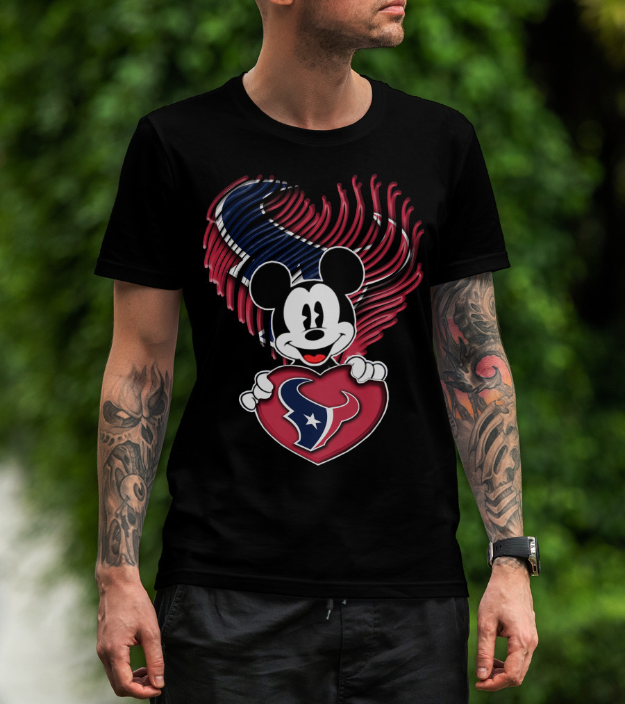 Mick Houston Texans Heart T-Shirt