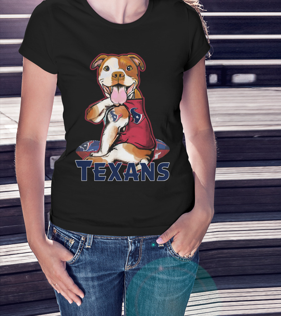 Texans Pitbull Football Team Spirit T-Shirt