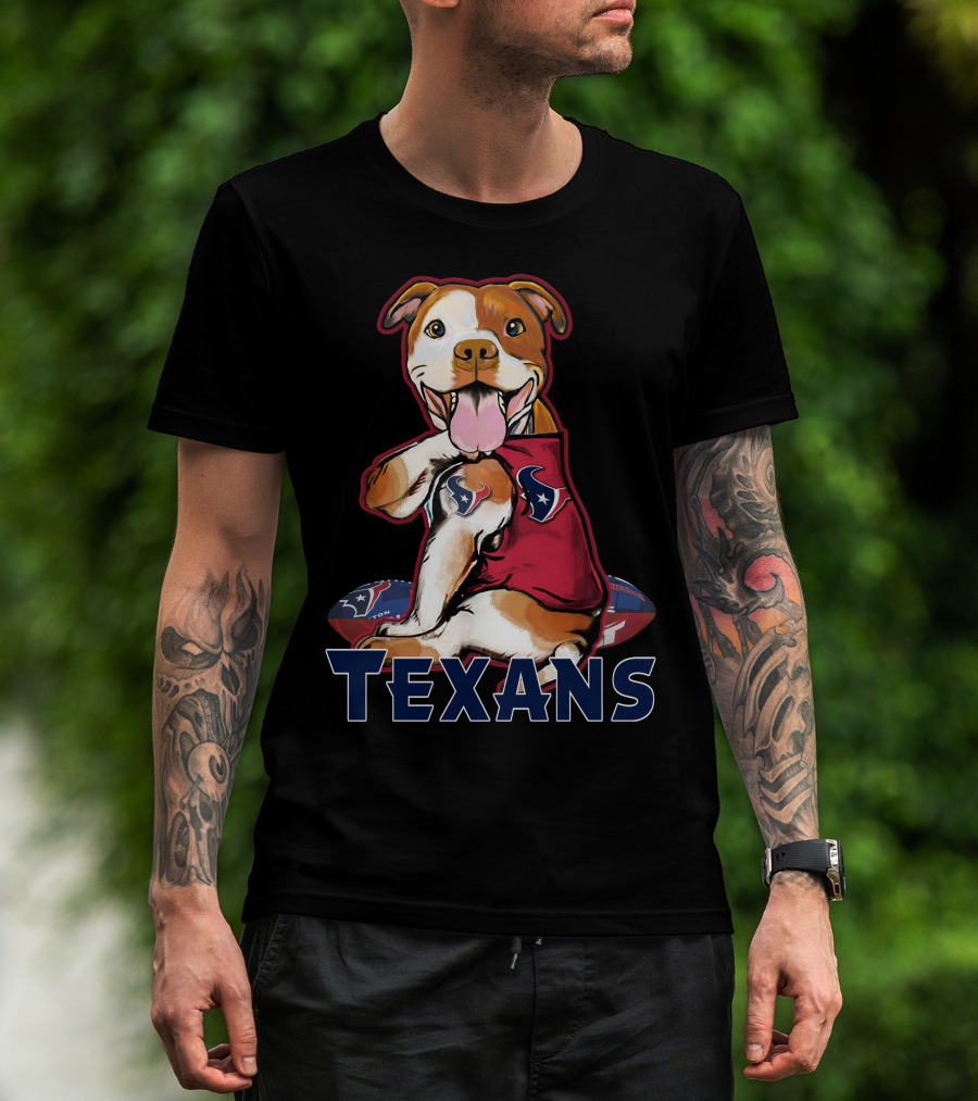 Texans Pitbull Football Team Spirit T-Shirt