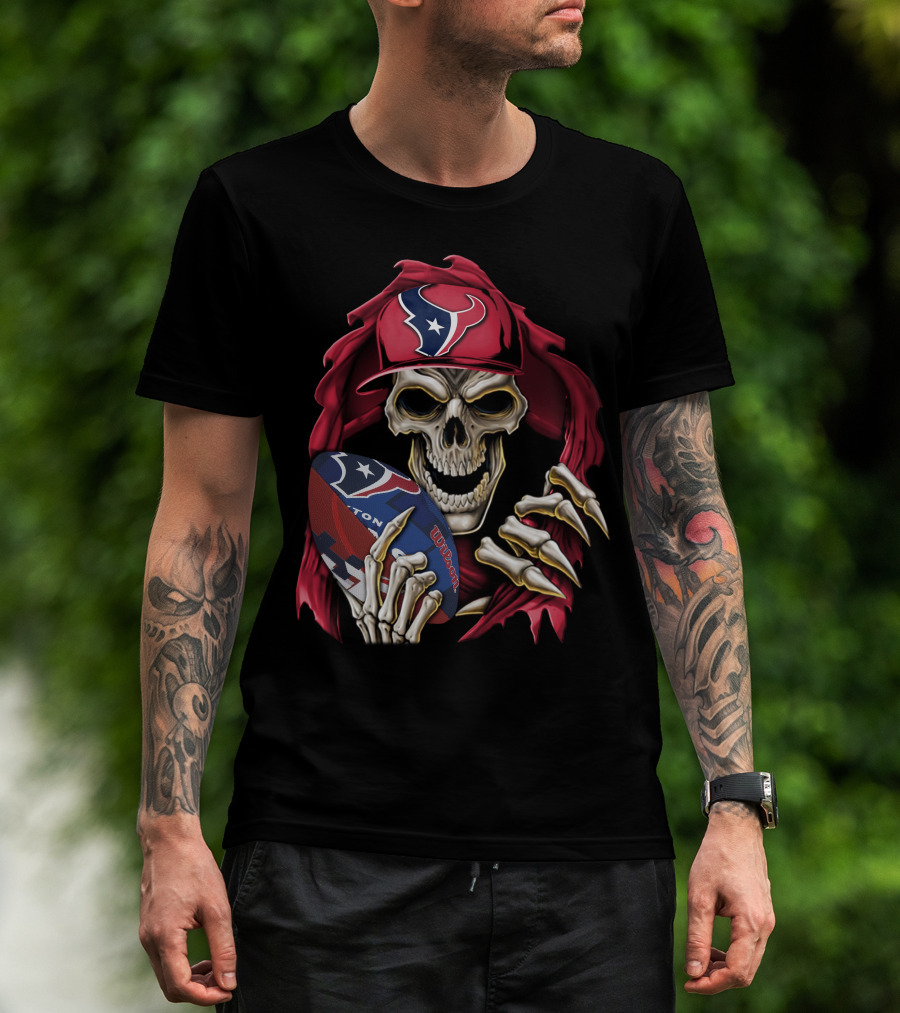 Skullbong Houston Texans Football Skeleton T-Shirt